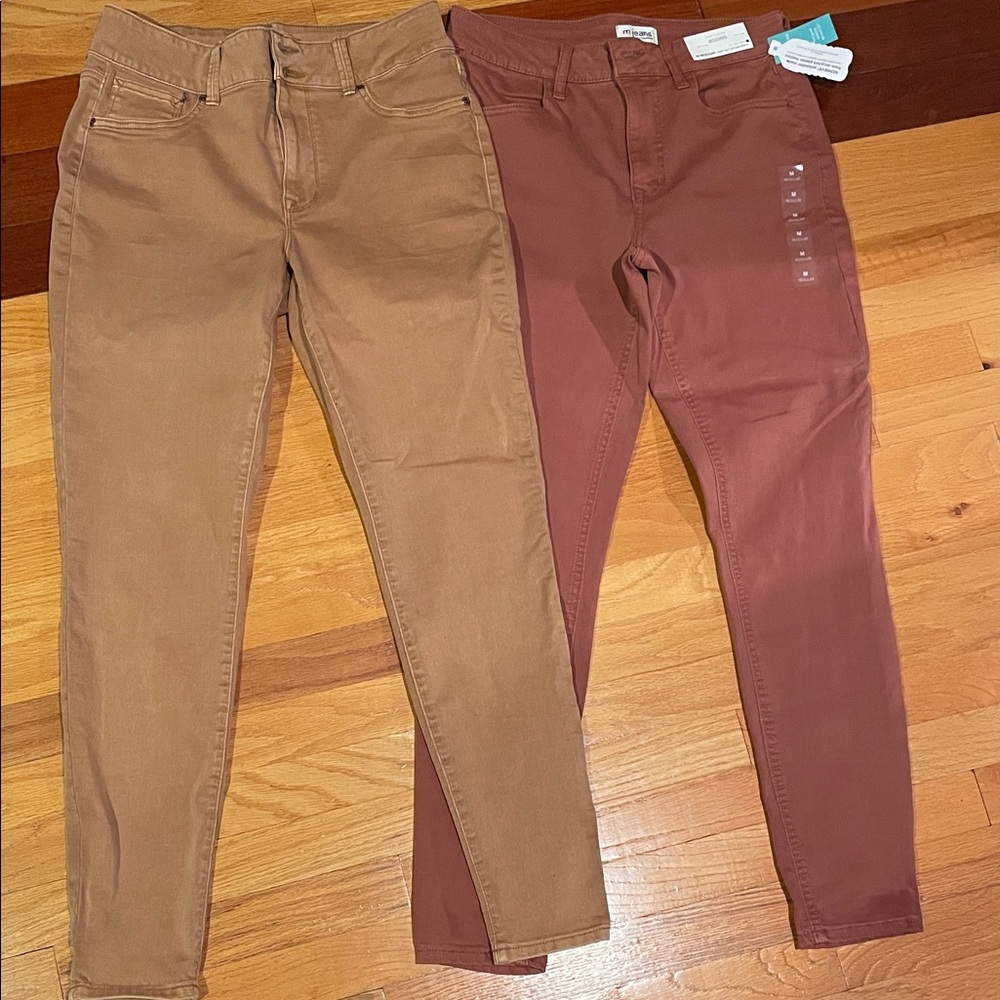 Maurices Women's Skinny Jeans in goldenrod and Rust